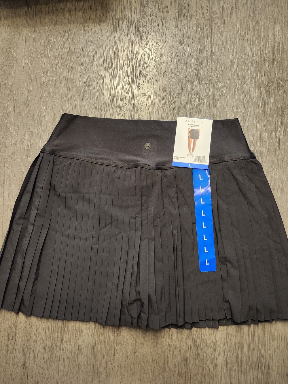 Danskin Black Pleated Athletic Skort with Built-In Shorts